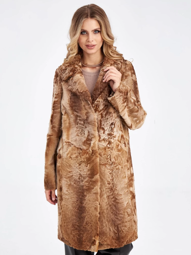 Шуба из меха каракуля для женщин Лола, золотая, размер 46, артикул 33780-0