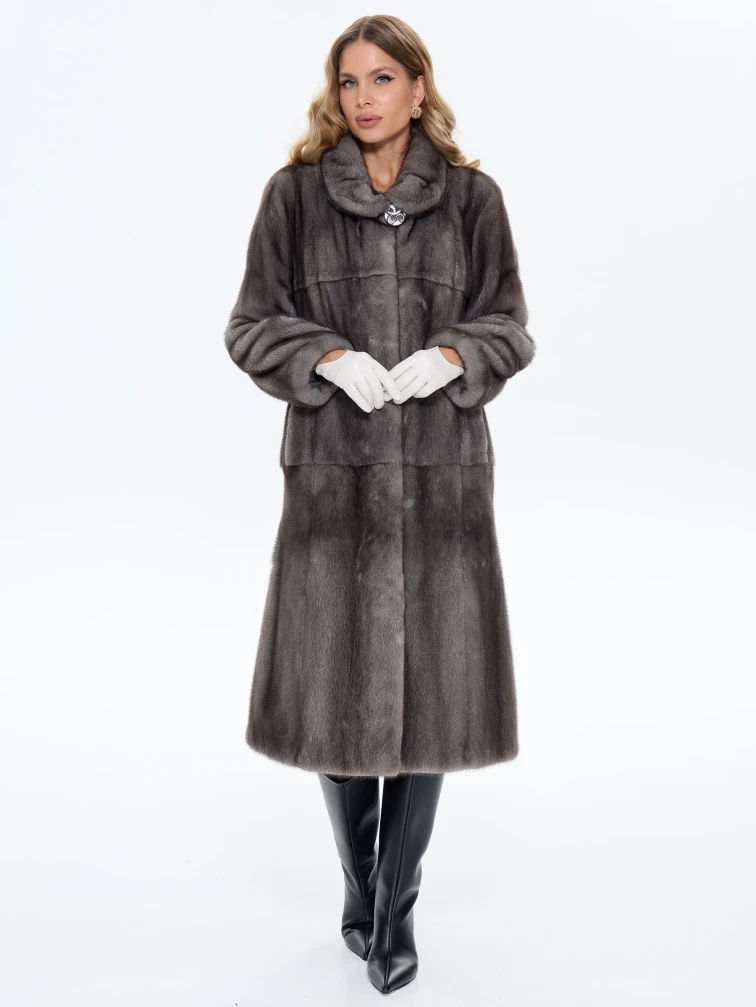 Женская норковая шуба MAKIS ROUSSOULIS METALICA-G, серая, размер 44, артикул 34480-6