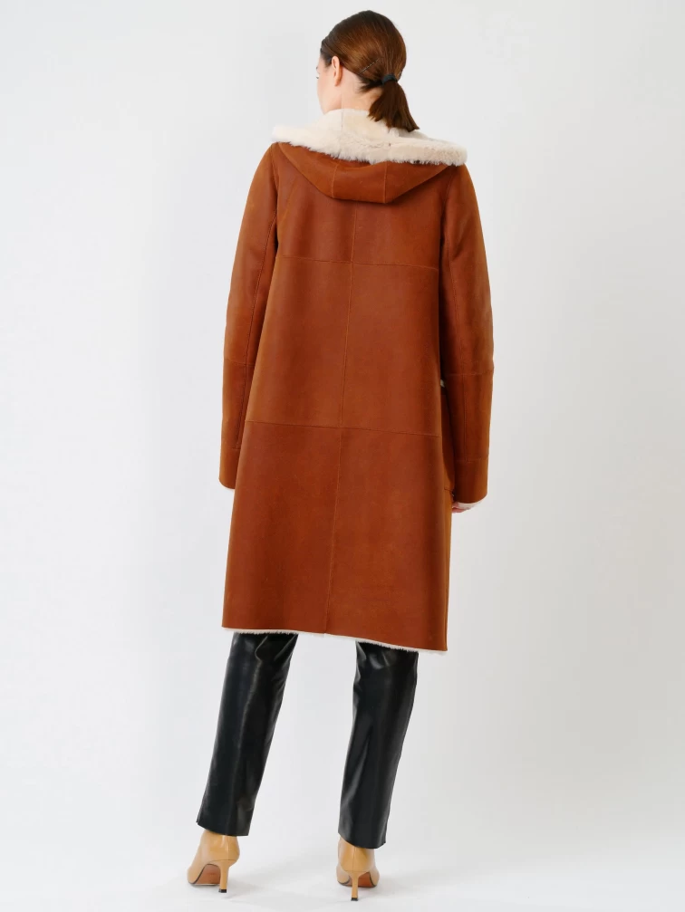 Демисезонный комплект женский: Дубленка 203 + Брюки 03, табачный/черный, р. 44, арт. 111189-1