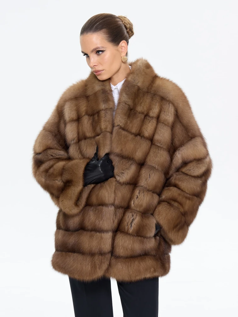 Женская шуба из меха куницы Л511-317, натуральная, размер 46, артикул 64880-1