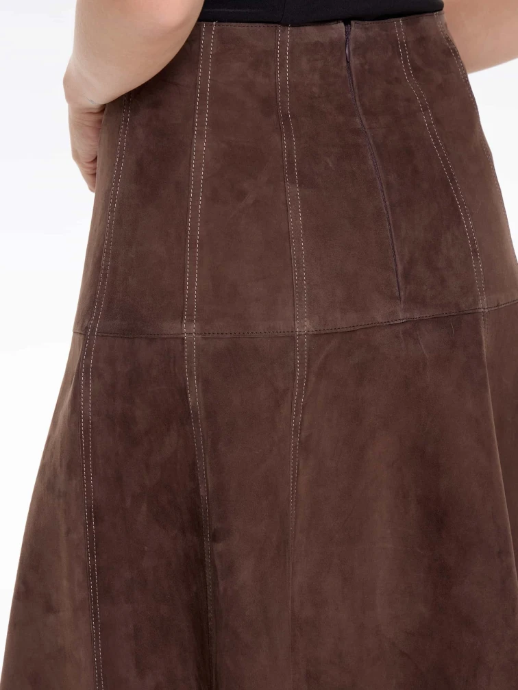 Замшевая юбка 17з, cветло-коричневая, размер 42, артикул 86060-2