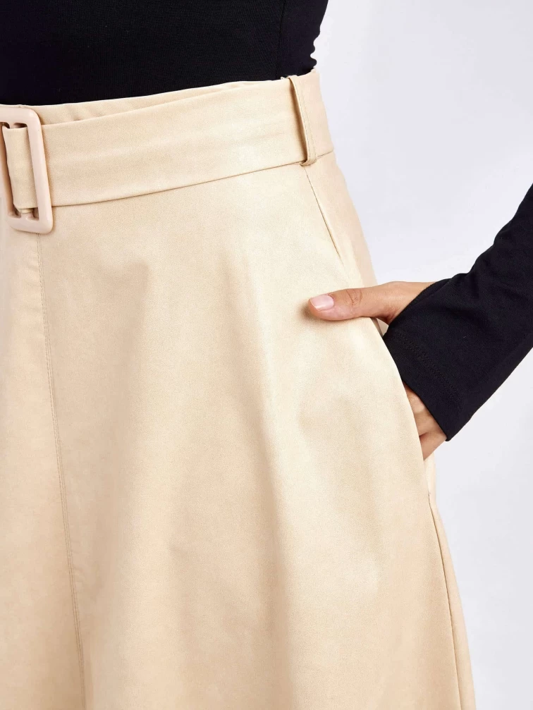 Женские кожаная юбка из экокожи 4820752, молочная, размер 46, артикул 85800-2