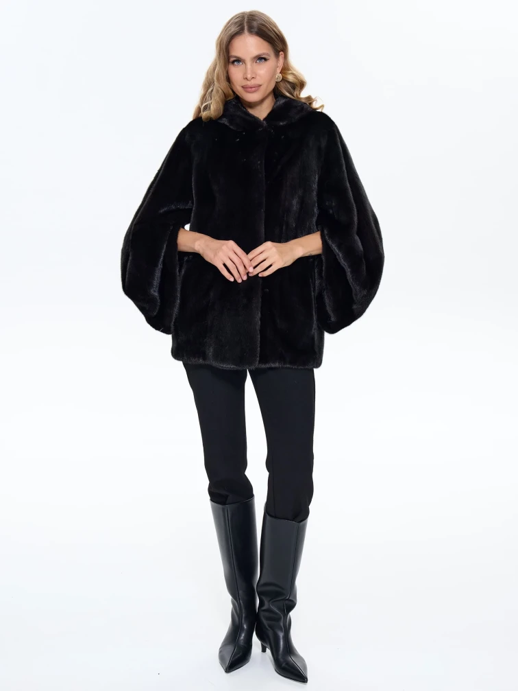 Черная норковая шуба BRASCHI 6883.H1, размер 40, артикул 34420-1