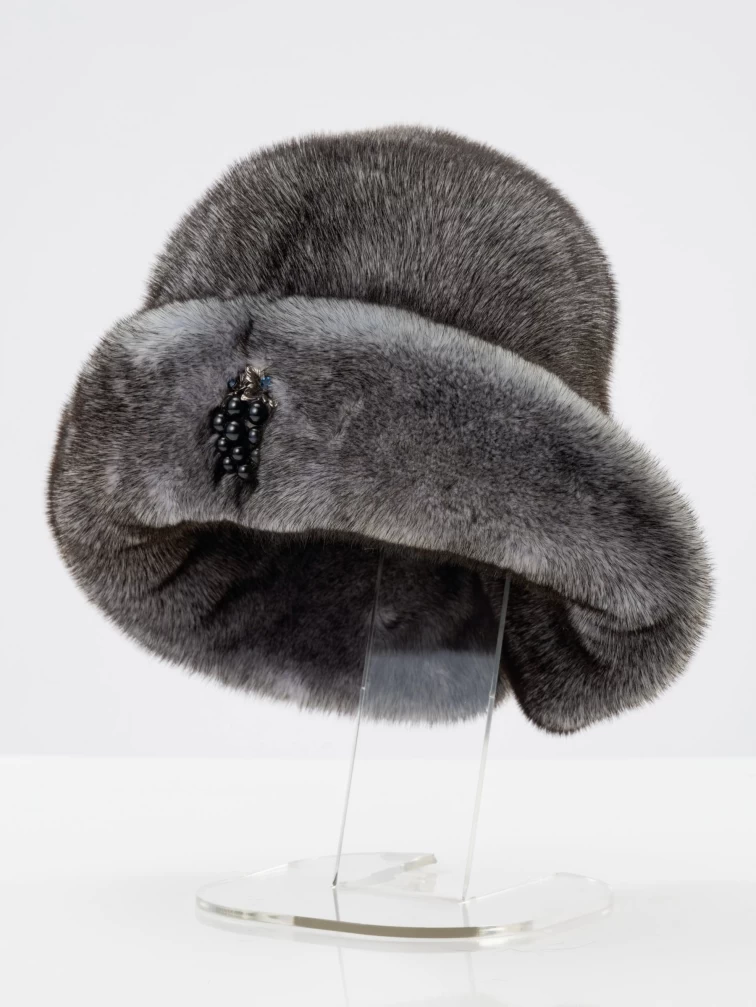 Головной убор из меха норки женский Шармель, фиолетовый, размер 58, артикул 50860-0