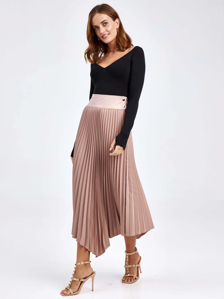 Женские кожаная юбка из экокожи 4878433, розовая, размер 50, артикул 85840-6