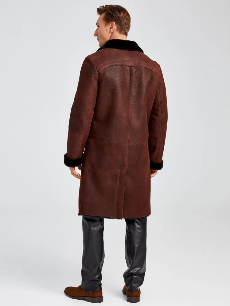 Зимний комплект мужской: Дубленка 407 + Брюки 01, виски/черный, р. 48, артикул 140450-2