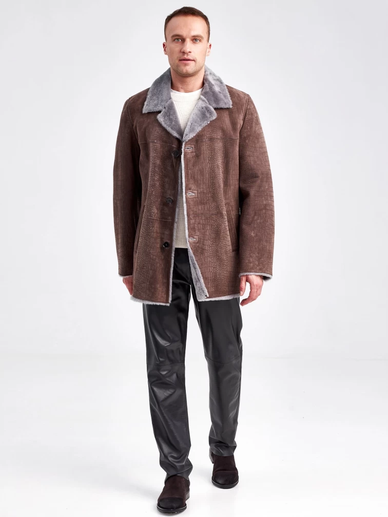 Дубленка классическая мужская 2354, бежевая, размер 50, артикул 71170-5