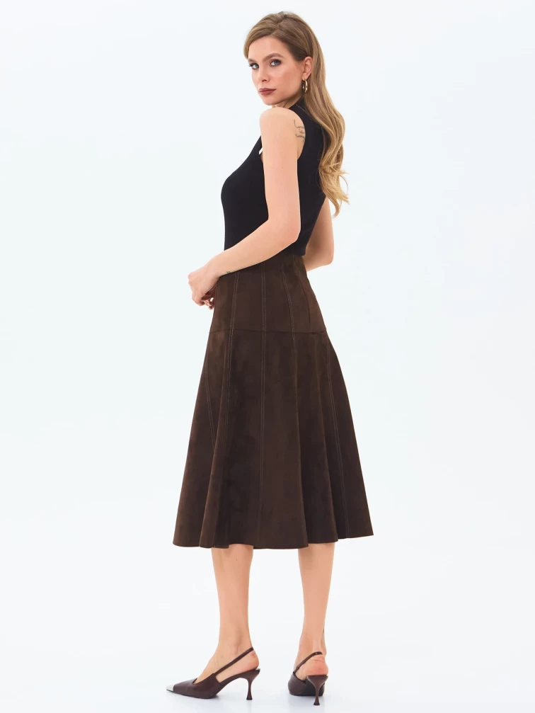 Коричневая замшевая юбка 17з, размер 42, артикул 86020-3