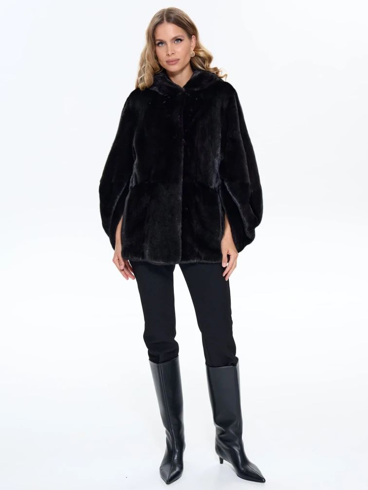 Черная норковая шуба BRASCHI 6883.H1, размер 40, артикул 34420-6