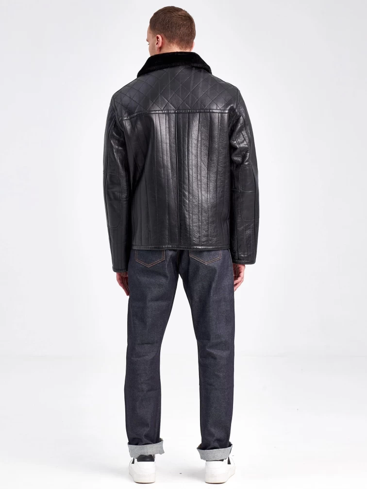 Дубленка мужская 97105, короткая, черная, размер 58, артикул 71220-3