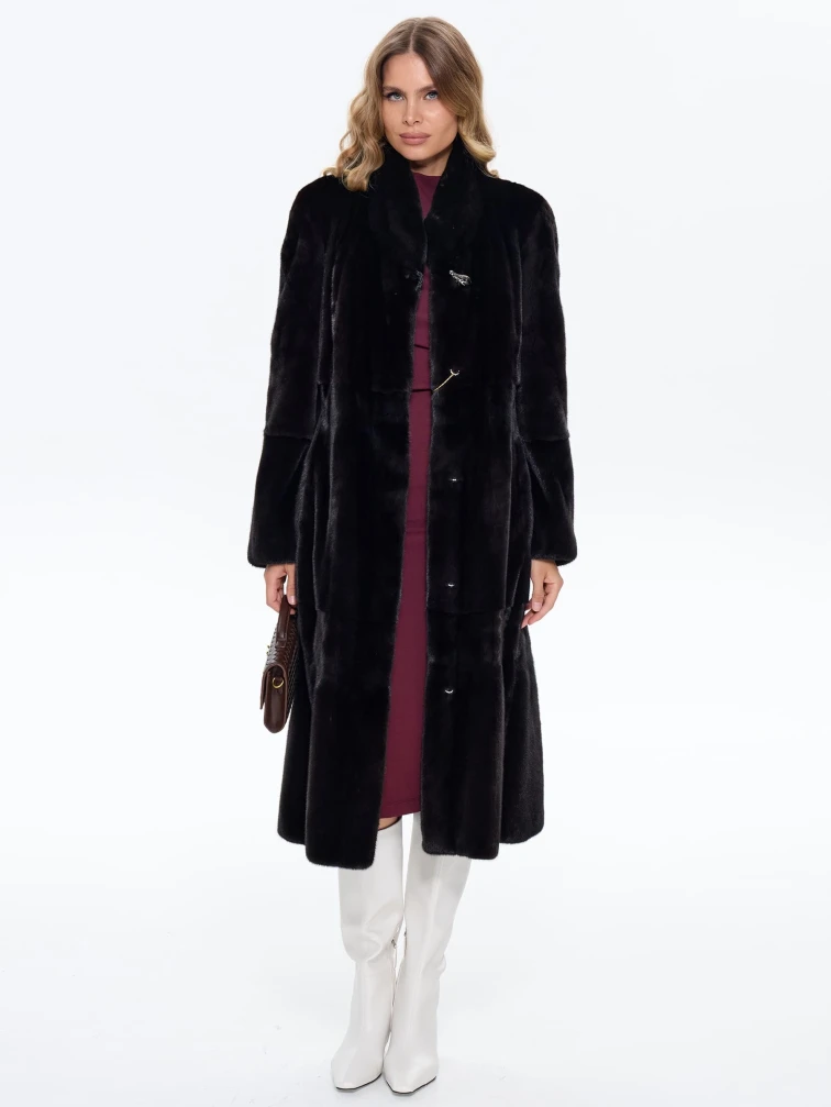 Шуба из меха норки MAKIS ROUSSOULIS METALICA, черная, размер 44, артикул 34500-5