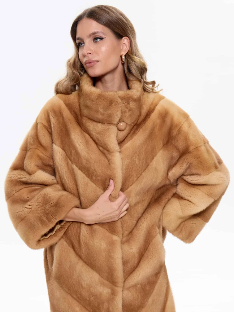 Женская шуба из меха норки BRASCHI MLD 001, рыжая, размер 42, артикул 34390-0