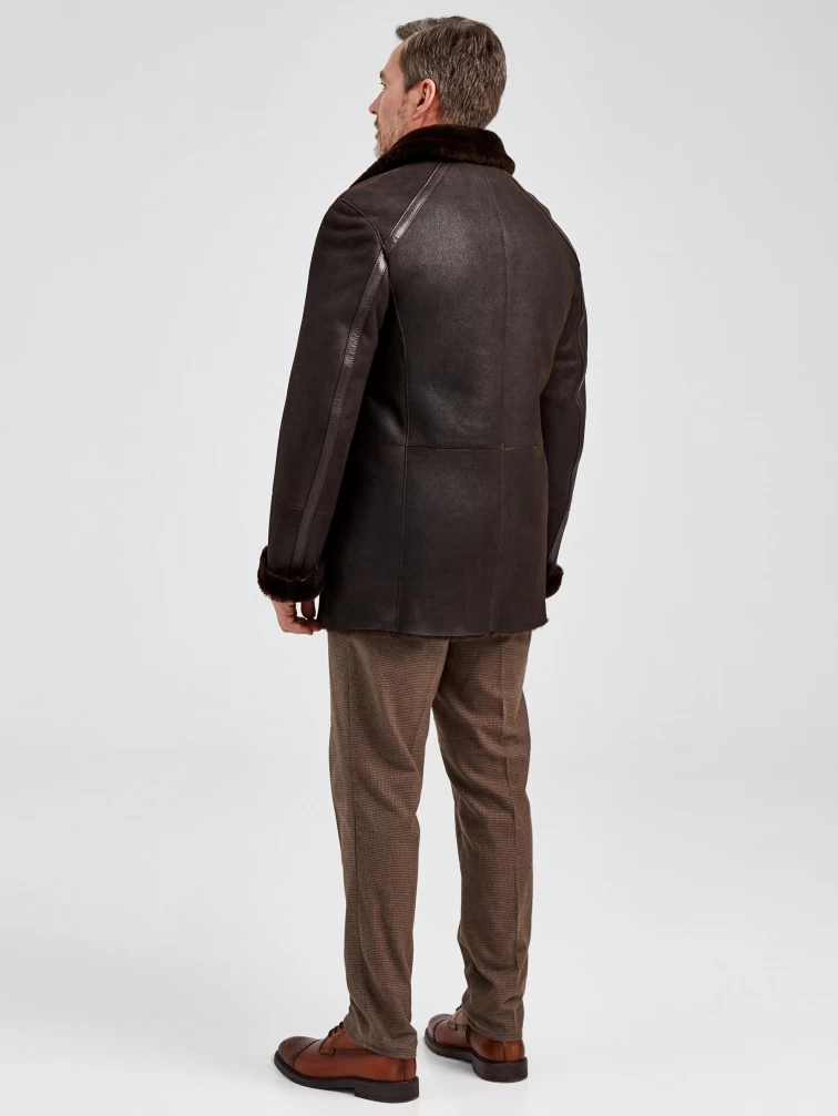 Дубленка двубортная классическая мужская 422, коричневая, размер 58, артикул 70872-4