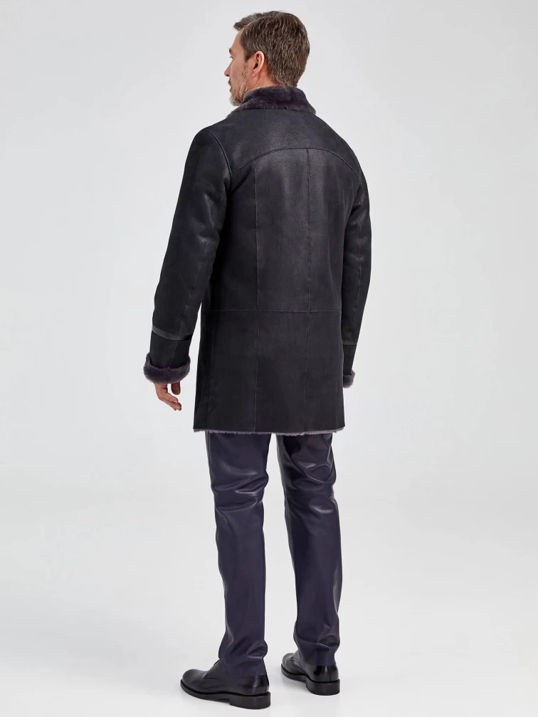 Зимний комплект мужской: Дубленка Леон + Брюки 01, черный/синий, р. 48, артикул 140350-2