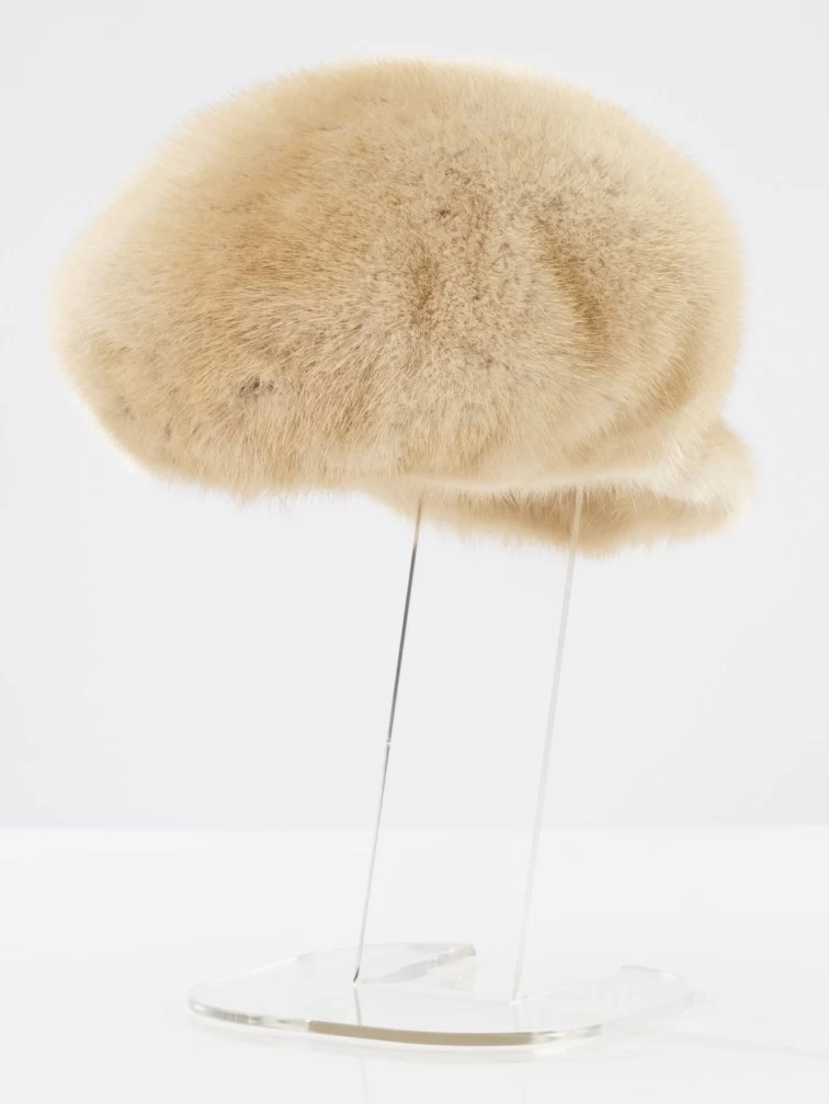 Головной убор из меха норки женский Светлана, бежевый, размер 58, артикул 50720-1