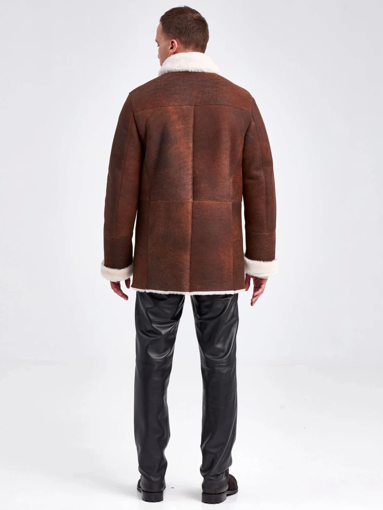 Дубленка двубортная мужская 431, виски, размер 48, артикул 71151-4