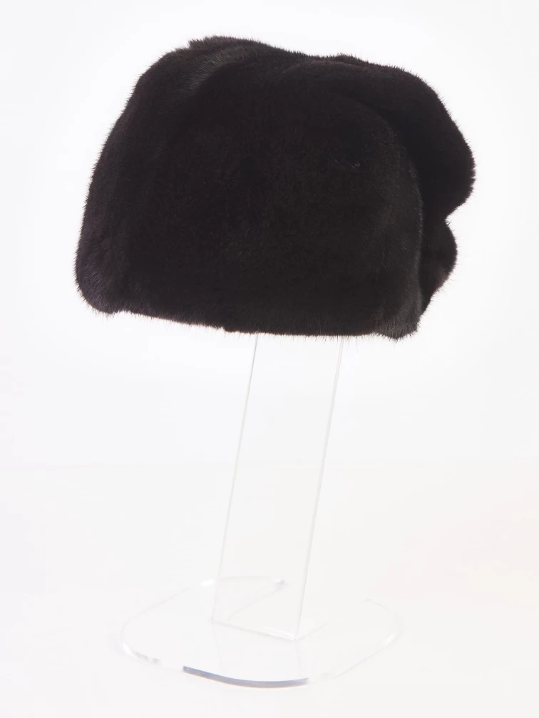 Головной убор из меха норки женский М-299, черный, размер 58, артикул 51490-0