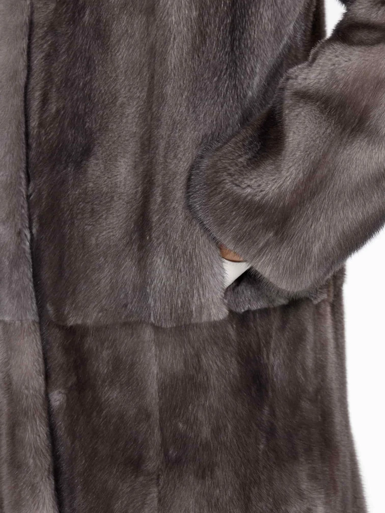 Шуба из меха норки MAKIS ROUSSOULIS ROTER-Z, серая, размер 46, артикул 34490-2
