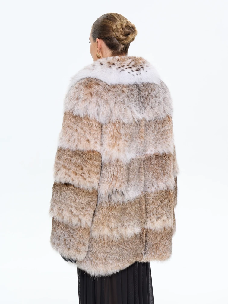 Женская шуба из меха рыси Л850, натуральный, размер 46, артикул 65340-5