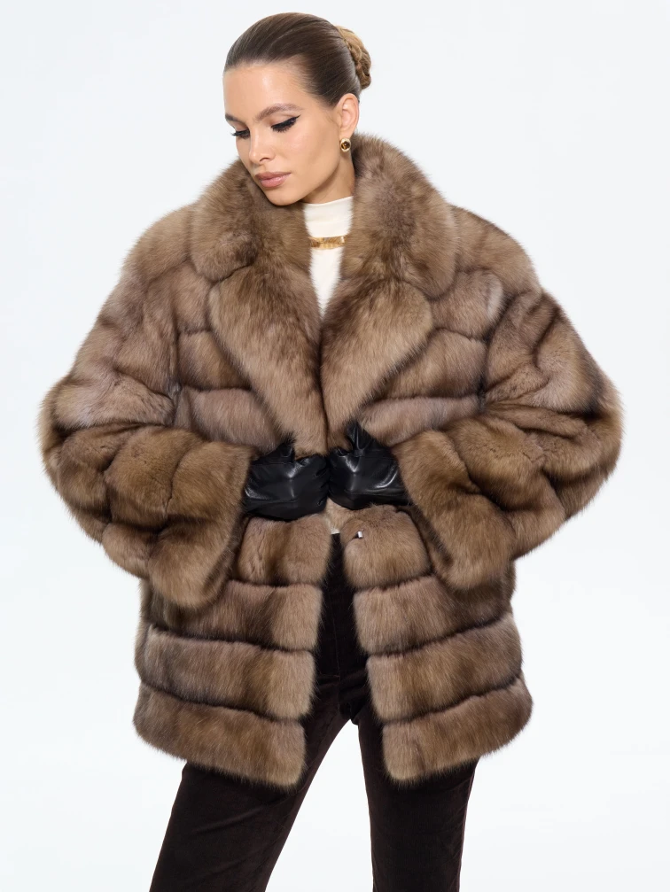 Женская шуба из меха соболя Л611-354, натуральная, размер 50, артикул 64930-0