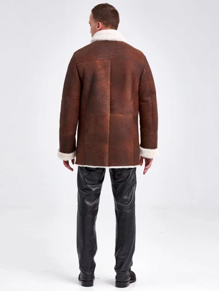 Дубленка двубортная мужская 431, виски, размер 48, артикул 71151-4
