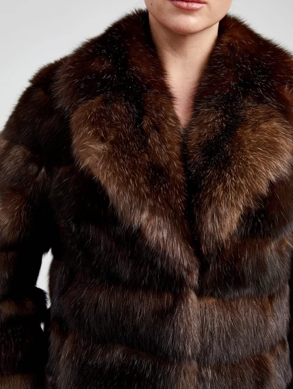 Женская шуба из меха соболя 2а(ав), коричневая, размер 44, артикул 19200-4