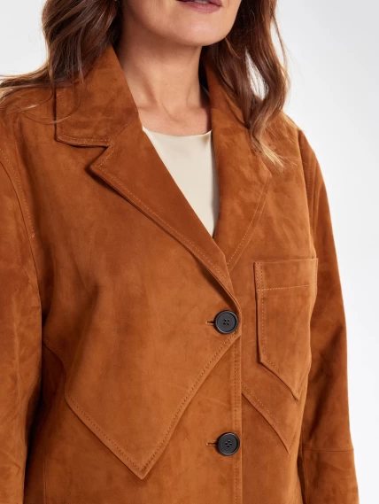 Замшевый пиджак для женщин премиум класса 3069з, виски, размер 44, артикул 24110-3