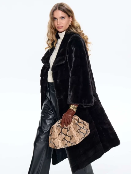 Женская шуба из меха норки BRASCHI RDL 026, черная, размер 44, артикул 34450-3