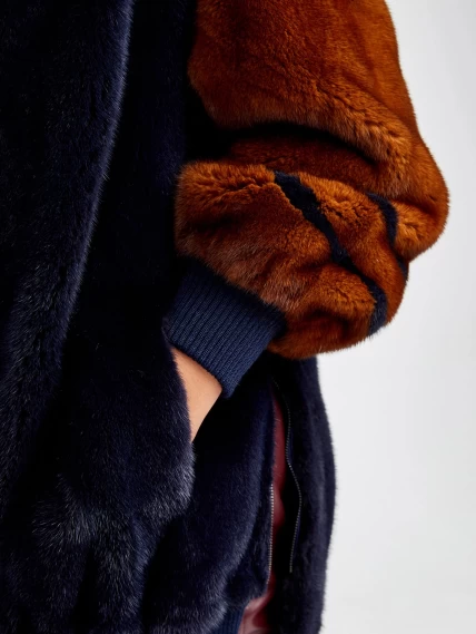 Куртка бомбер из меха норки женский 19003, мультиколор, размер 50, артикул 32830-4