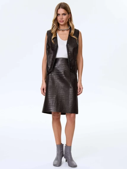 Классическая юбка прямого кроя премиум класса 16, черная, размер 50, артикул 85980-6