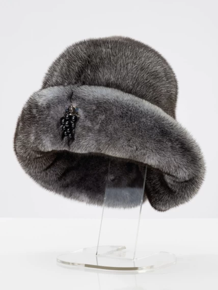 Головной убор из меха норки женский Шармель, фиолетовый, размер 58, артикул 50860-0