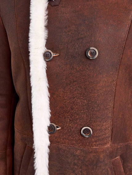 Дубленка двубортная мужская 431, виски, размер 48, артикул 71151-2