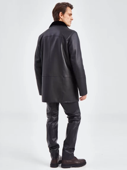 Классическая мужская дубленка премиум класса 135(пр), черная, размер 56, артикул 71400-6