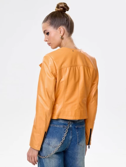 Оранжевая кожаная косуха для женщин 389, размер 46, артикул 90441-5