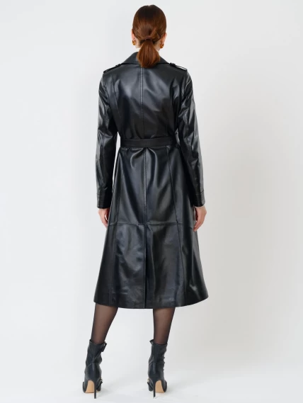 Кожаный комплект женский: Плащ 3010 + Юбка 03, черный, р. 46, арт. 111266-2