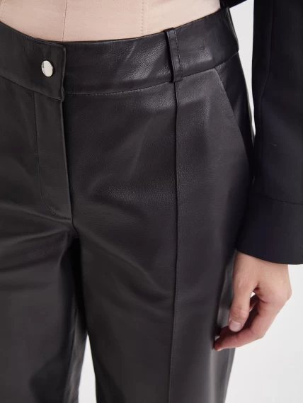 Модные женские кожаные брюки 08, черные, размер 42, артикул 85921-4