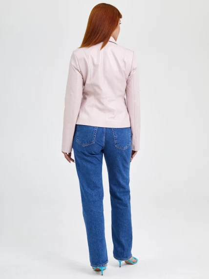 Кожаный женский пиджак 316рс, пудровый, размер 48, артикул 91522-5