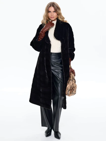 Женская шуба из меха норки BRASCHI RDL 026, черная, размер 44, артикул 34450-4