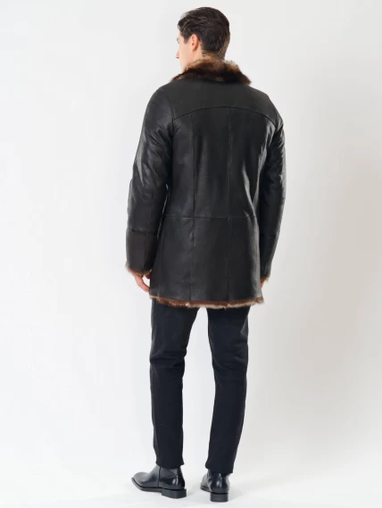 Классическая мужская дубленка из тосканы премиум класса Леон(т), черный триколор, размер 60, артикул 70610-4