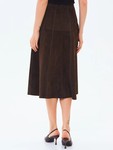 Коричневая замшевая юбка 17з, размер 42, артикул 86020-5