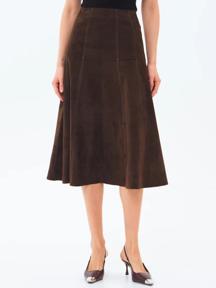 Коричневая замшевая юбка 17з, размер 42, артикул 86020-4