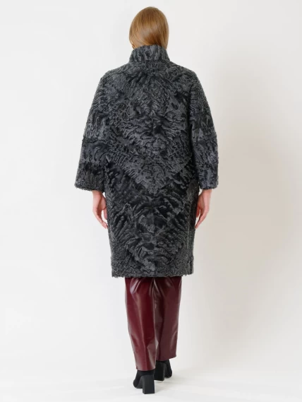 Зимний комплект женский: Шуба из каракуля 17106д + Брюки 02, серый/бордовый, р. 52, арт. 111371-1