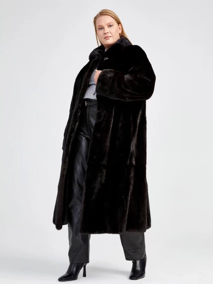 Зимний комплект женский: Шуба из меха норки Елизавета(в) + Брюки 04, черный, р. 52, арт. 111358-6