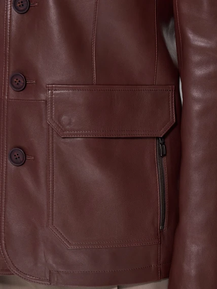 Коричневый мужской кожаный пиджак 530, размер 48, артикул 29770-2