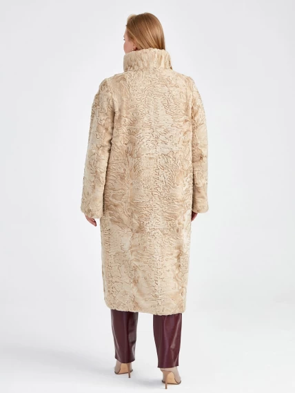 Шуба из меха каракуля женская Надежда(с), жемчужная, размер 56, артикул 22730-5