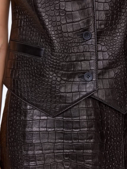 Укороченный женский жилет премиум класса 09, черный, размер 48, артикул 64250-2