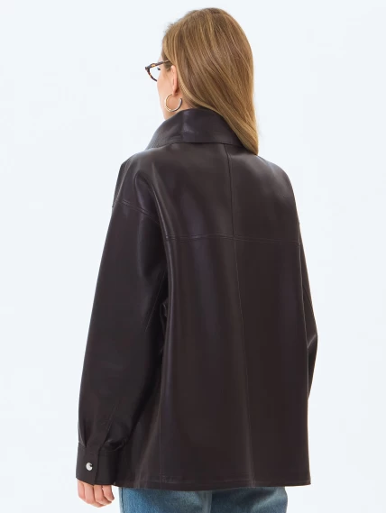 Кожаная куртка премиум класса для женщин 3084, коричневая, размер 48, артикул 24360-5