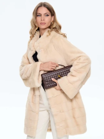 Комбинированная женская норковая шуба BRASCHI МS 093.1-0