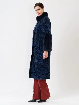 Женская шуба из меха каракуля с мехом норки 17101д(сн)-1