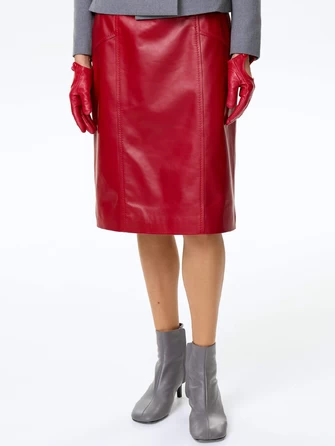 Юбка карандаш из натуральной кожи 06-1